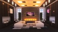 A minimalist living room, featuring some great design tricks (Image via the archdigest)